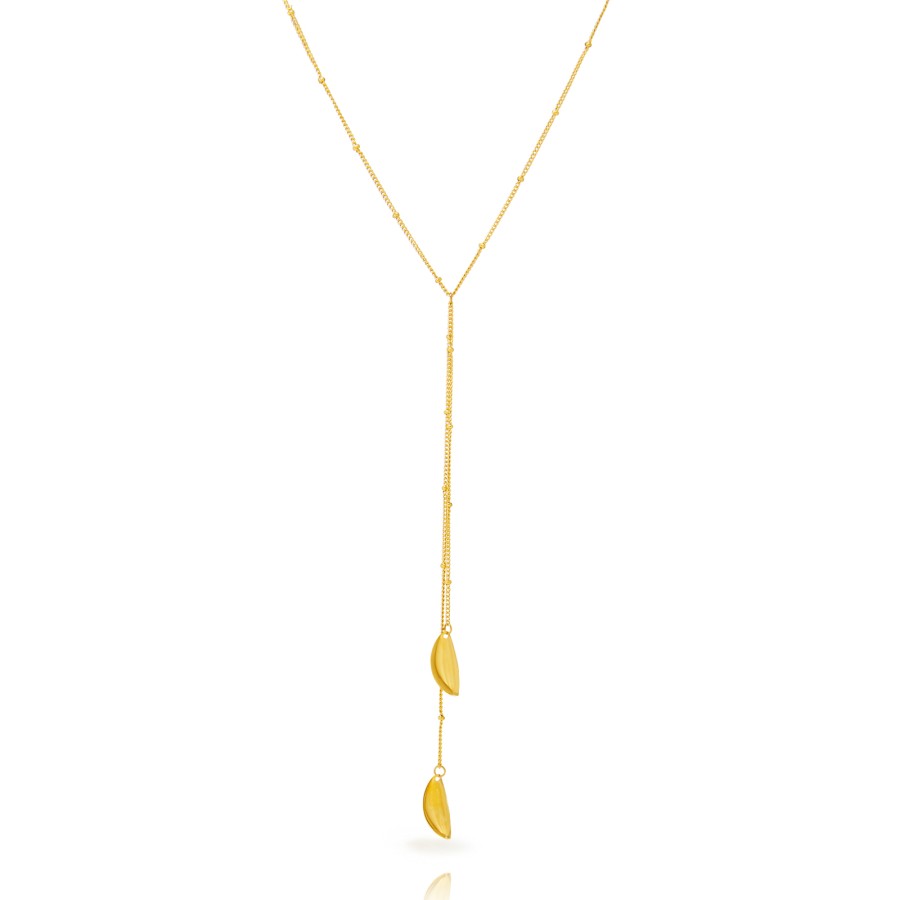 Collar Largo Hojas Gold