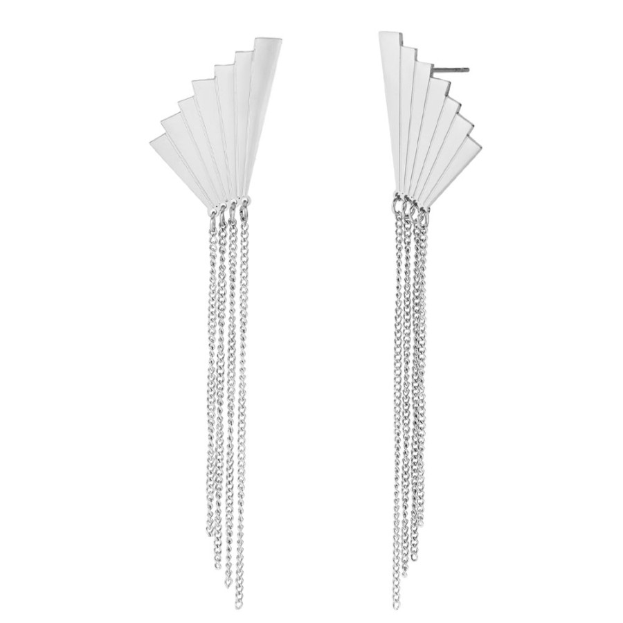 Pendientes Largos Abanico Cadena
