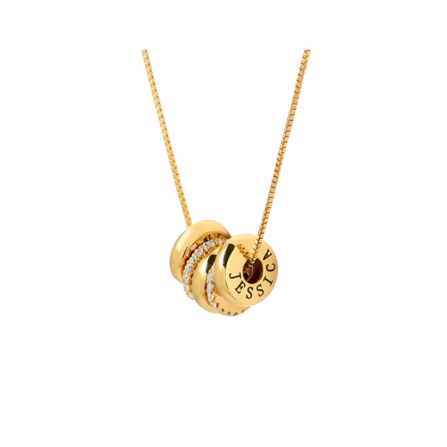 Collar Discos 1 a 7 nombres Gold