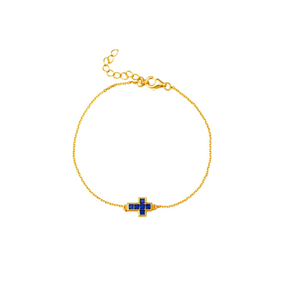 Pulsera Cruz Circonitas Gold (Elige...