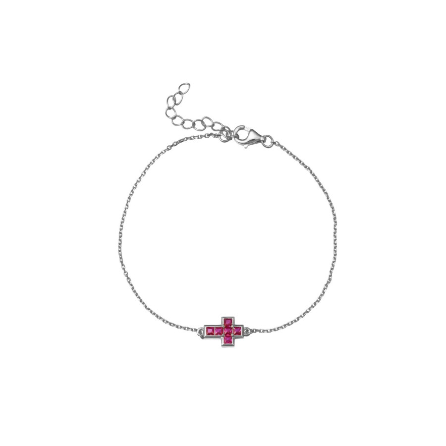 Pulsera Cruz Circonitas (Elige tu color)