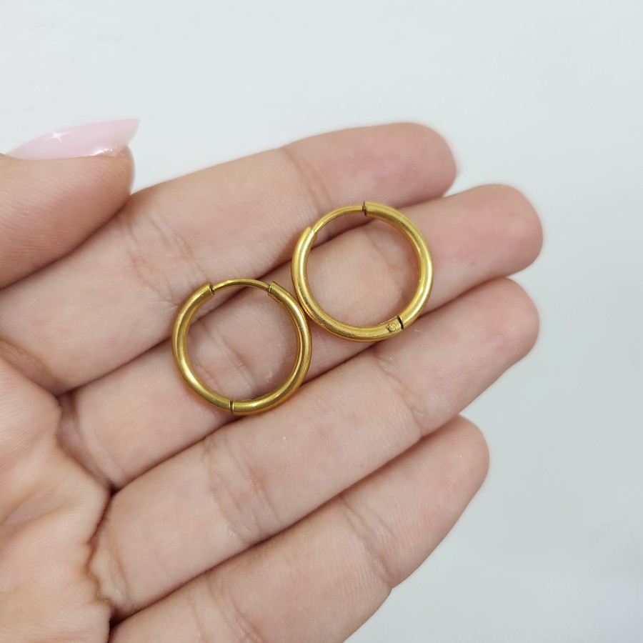 Par de Pendientes Aros Basics Gold