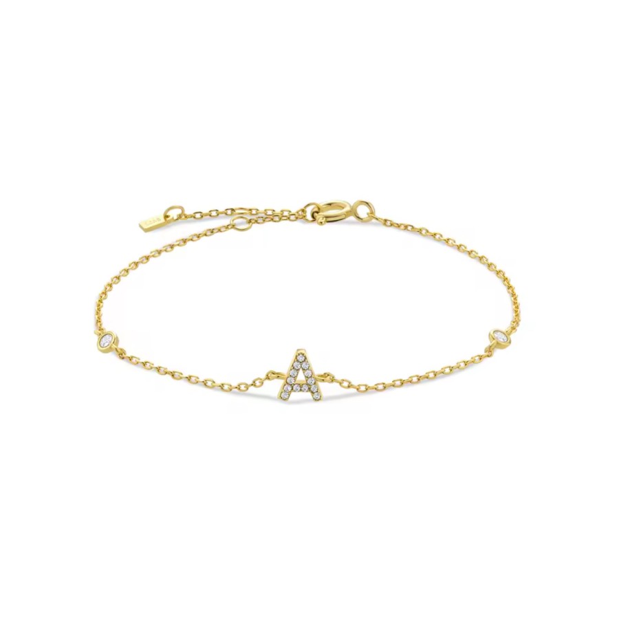Pulsera Inicial Circonitas Gold