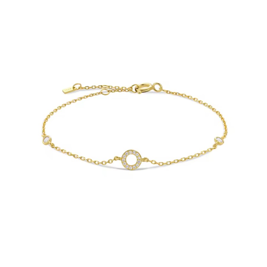 Pulsera Inicial Circonitas Gold