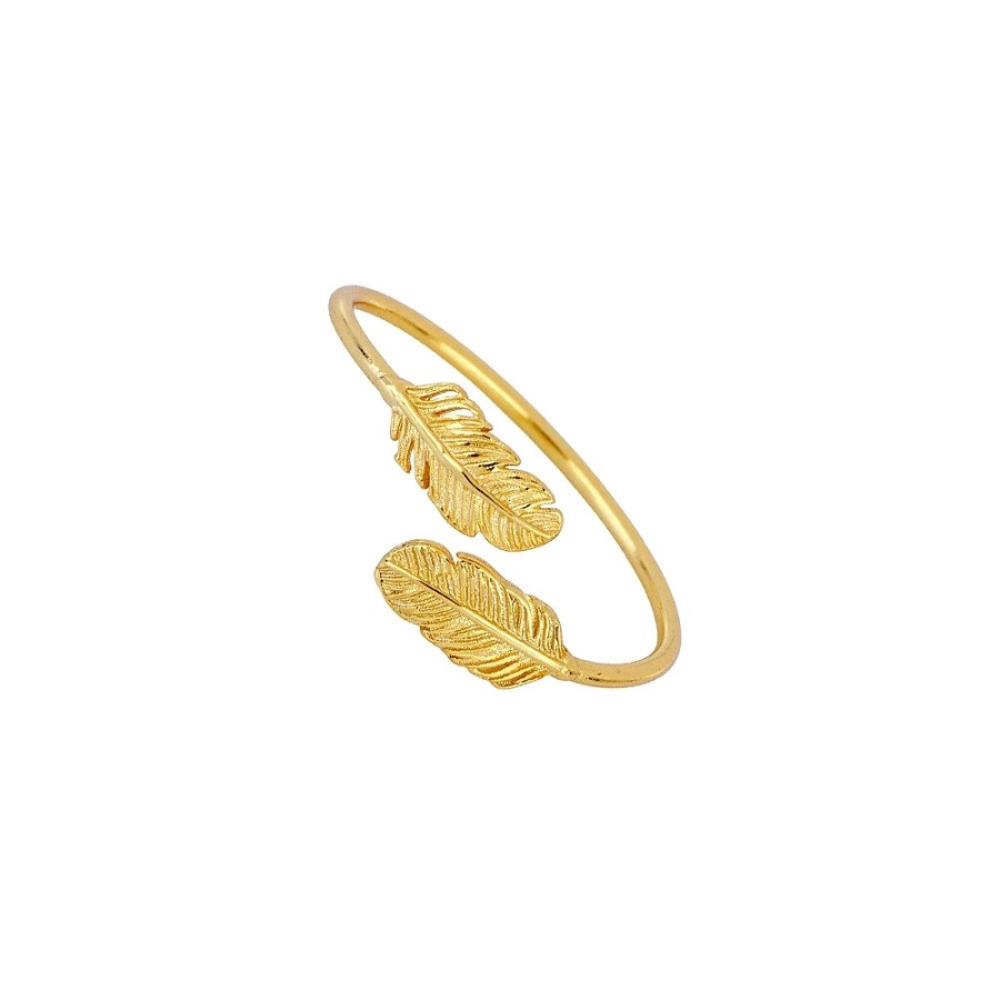 Anillo Hojass Abierto Gold