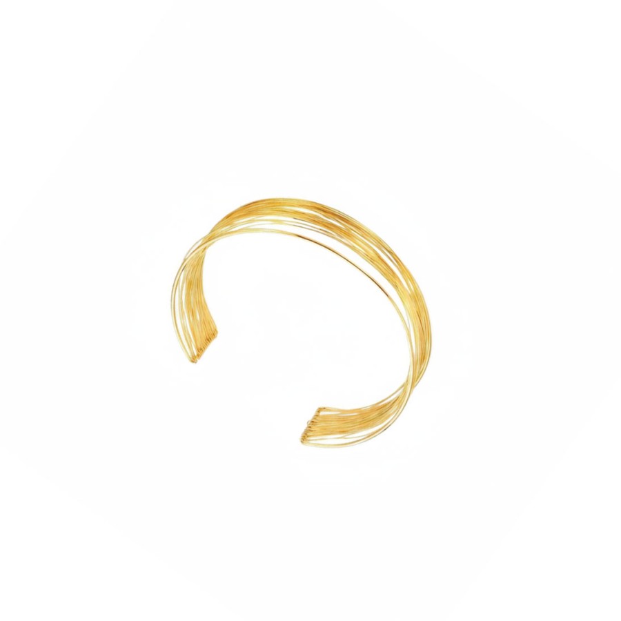 Pulsera Abierta Hilos Gold