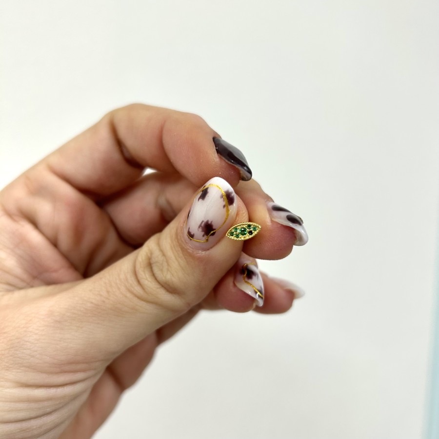 Piercing Ojo Verde Circonitas Gold