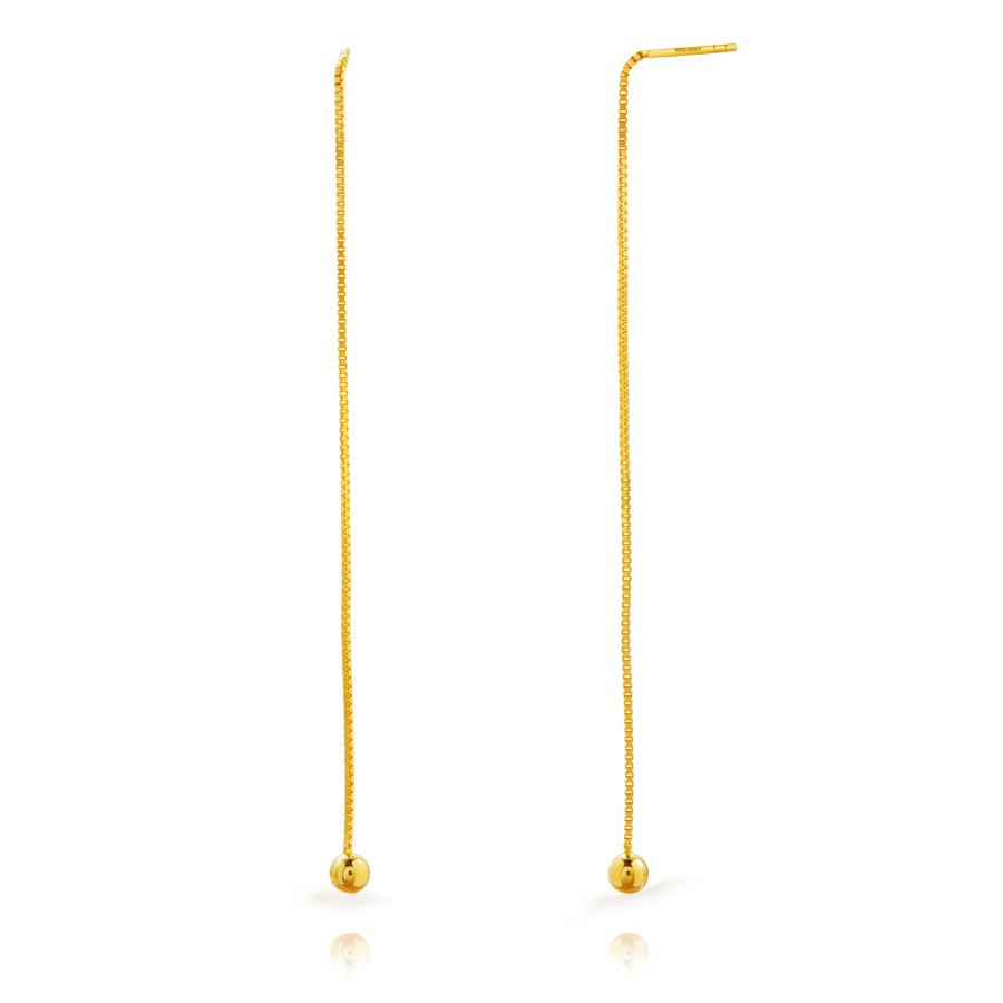 Pendientes Bola Cadena Gold