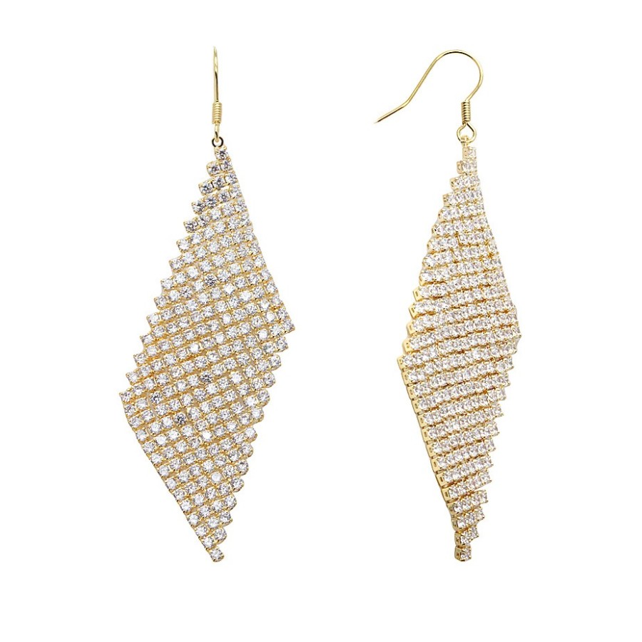 Pendientes Cascada Circonita Gold