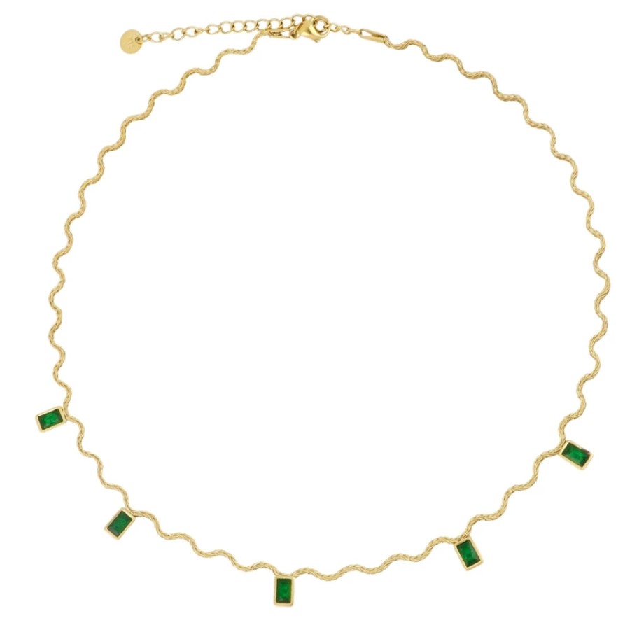 Collar Luxe Circonitas Verdes Gold