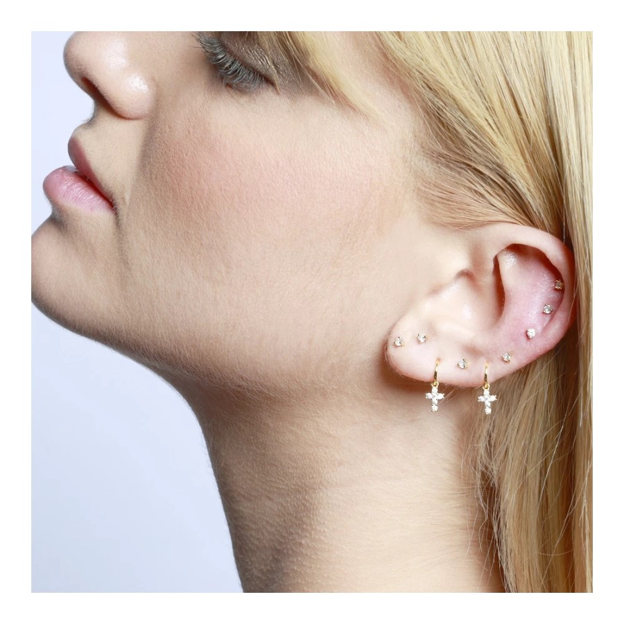 Pendientes Mini Cruz Circonitas
