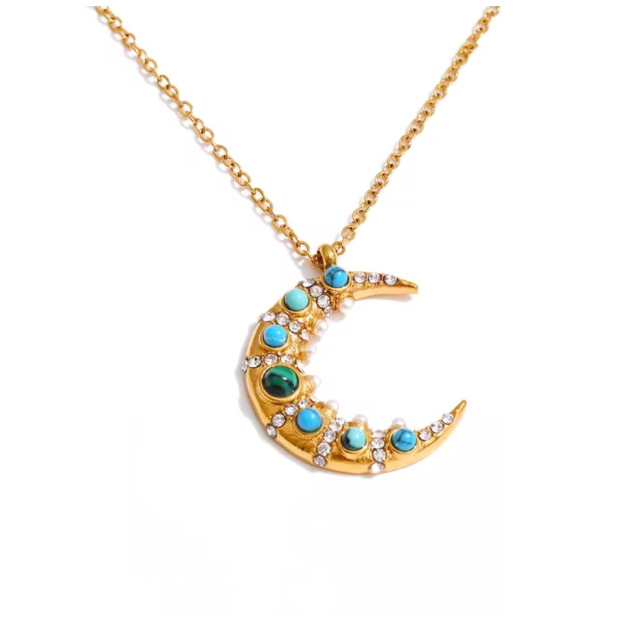 Collar Luna Turquesa Gold