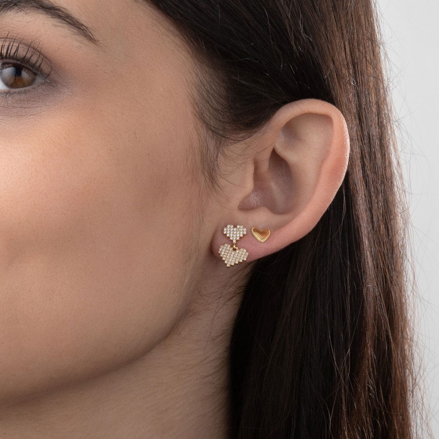 Pendientes Doble Corazón Colgante