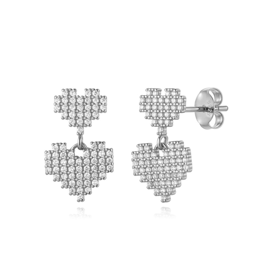 Pendientes Doble Corazón Colgante