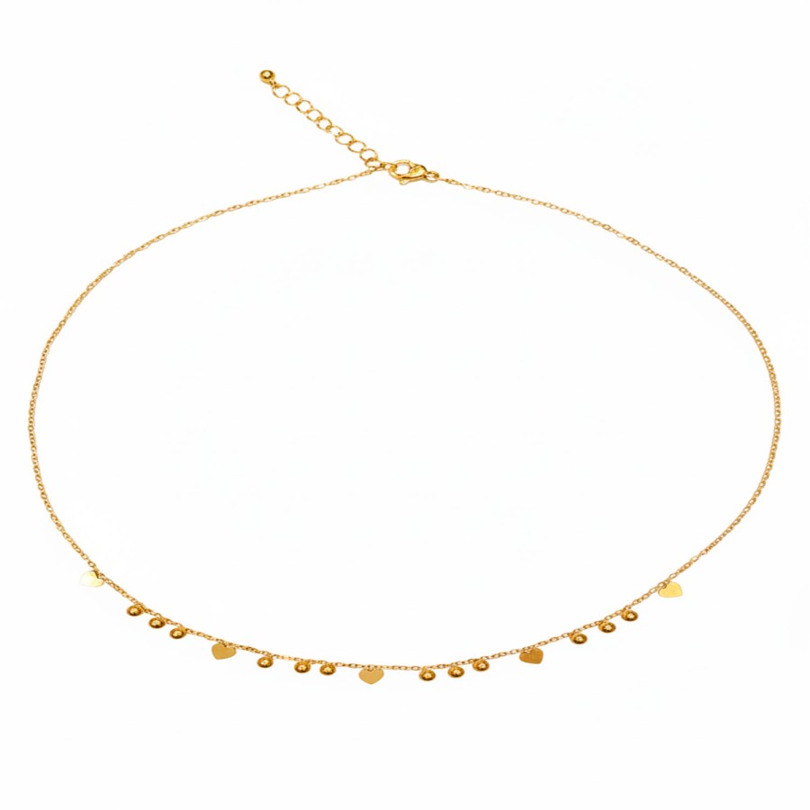 Collar Bolitas y Corazones Gold