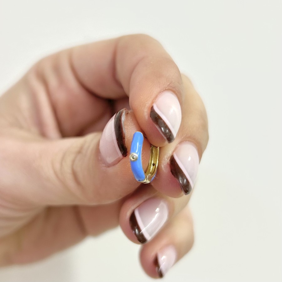 Pendiente Suelto Dixo Azul Gold