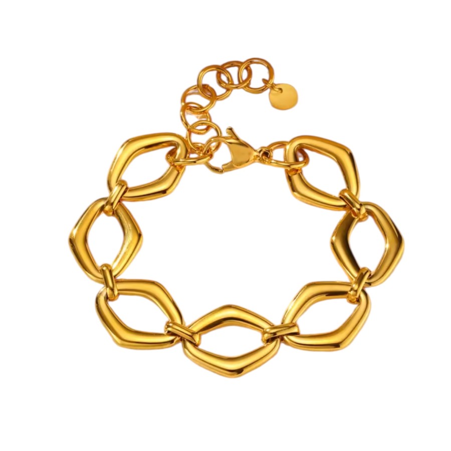 Pulsera Maxi Rombos Gold