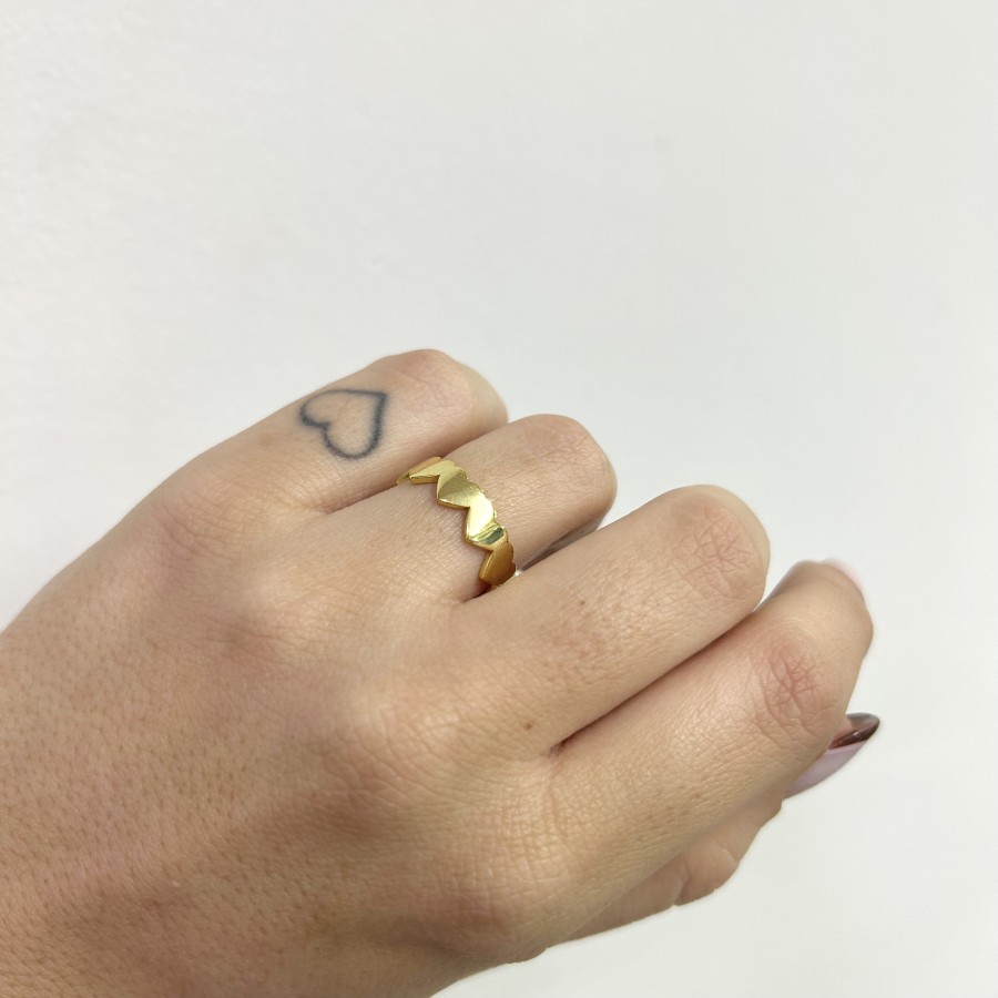 Anillo Corazones Tala 12 Gold
