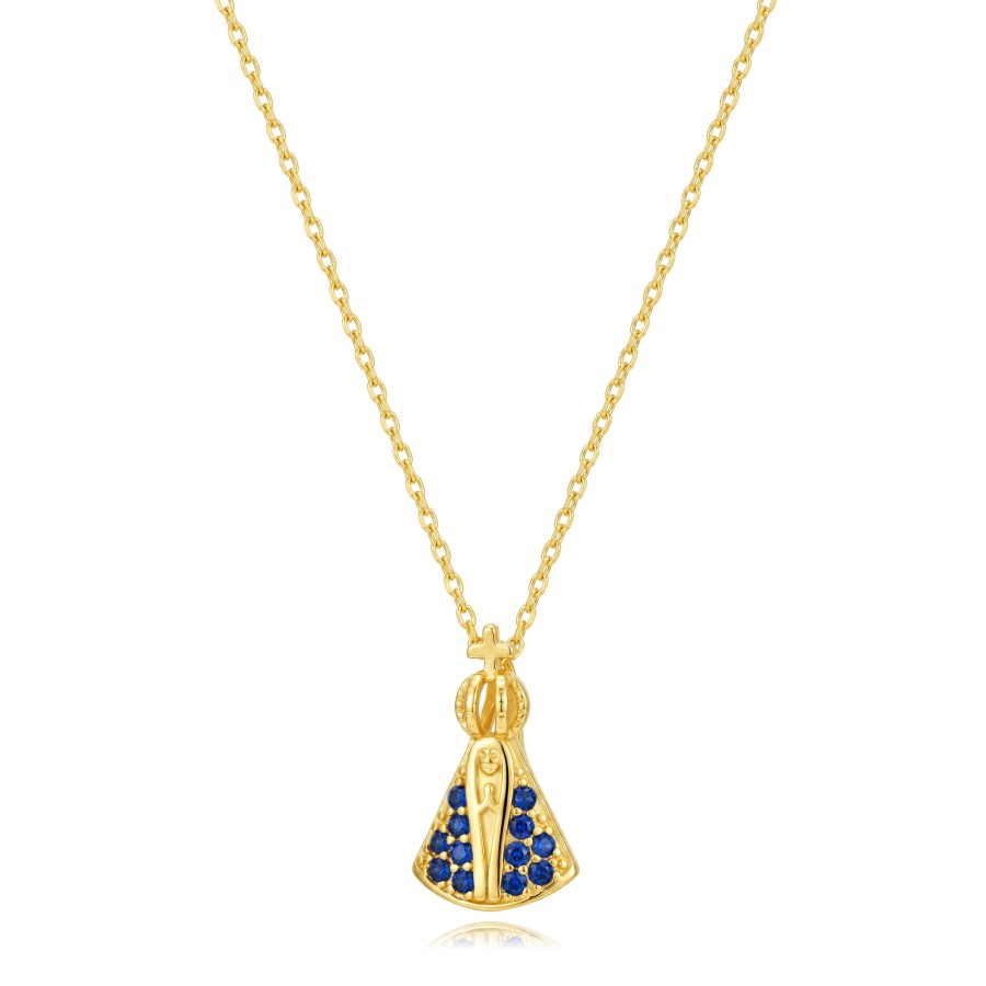 Collar Virgen Del Pilar Detalle Gold