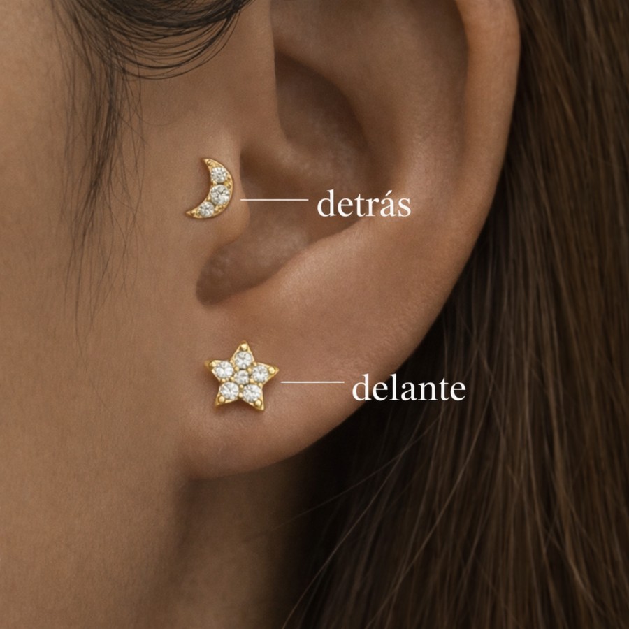 Piercing Reversible Luna Estrella Gold
