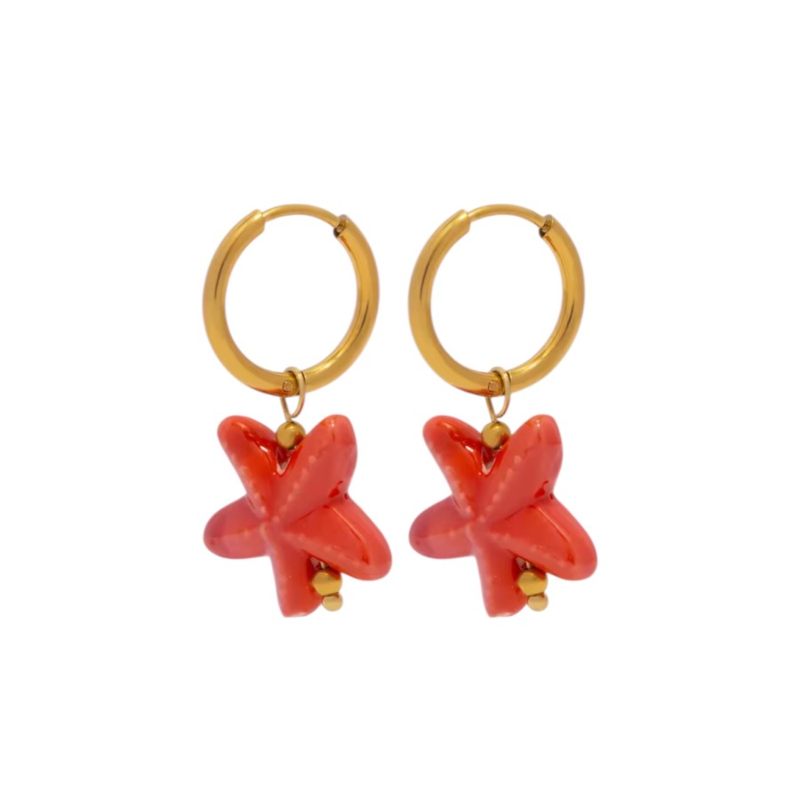 Pendientes Marine Coral Gold