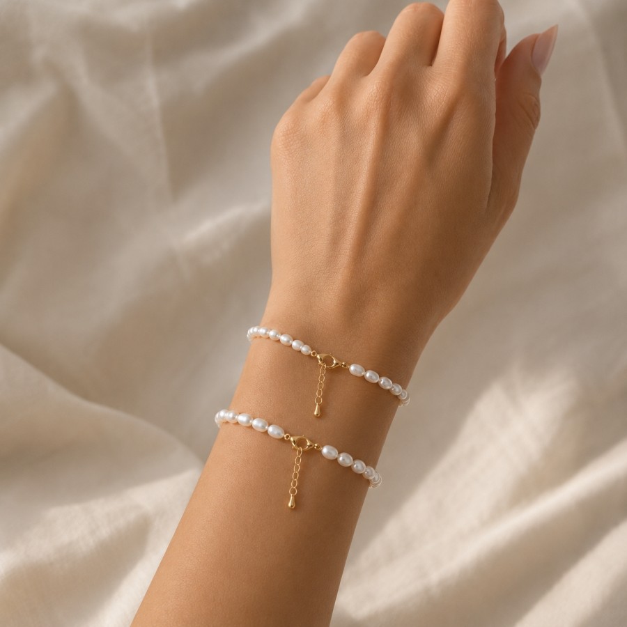 Pulsera Perla de Arroz Gold (Elige tu...