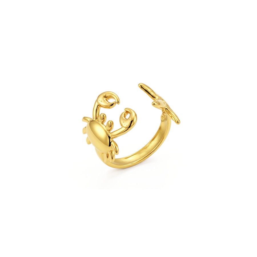 Anillo Ajustable Cangrejo y Estrella Gold