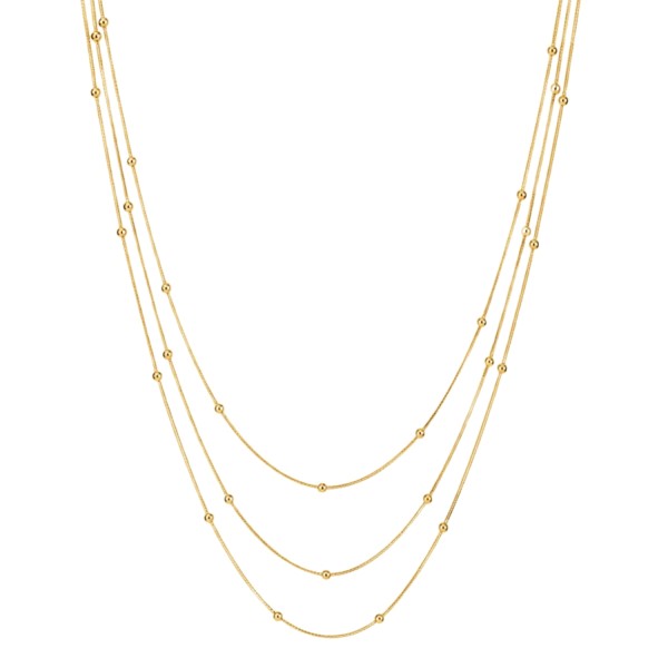 Collar Triple Bolitas Gold 2