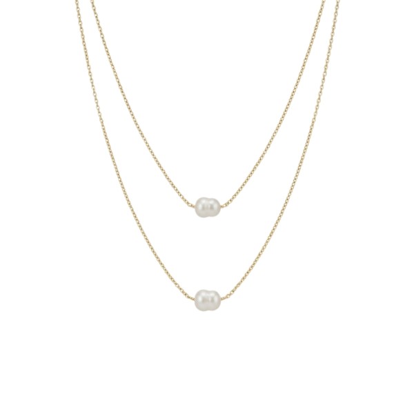 Collar Doble Perla Gold 2