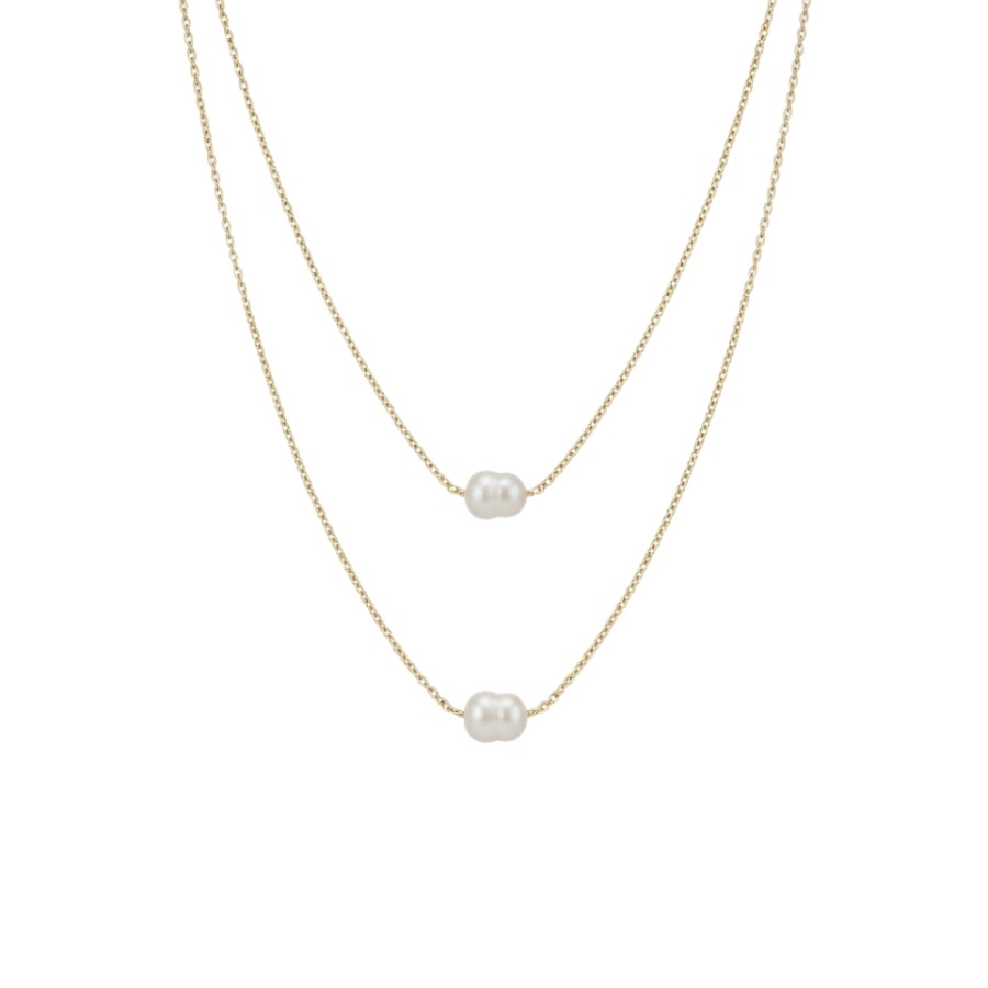 Collar Doble Perla Gold