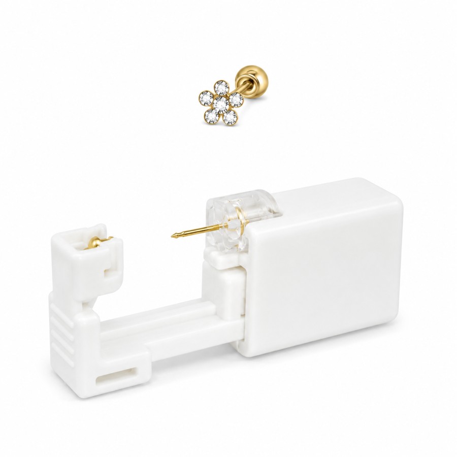 Pistola desechable estéril Gold + Pendiente Bolita Flor