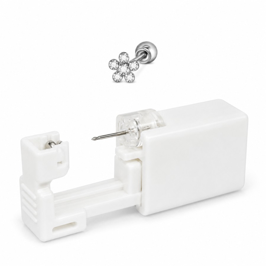 Pistola desechable estéril + Pendiente Bolita Flor