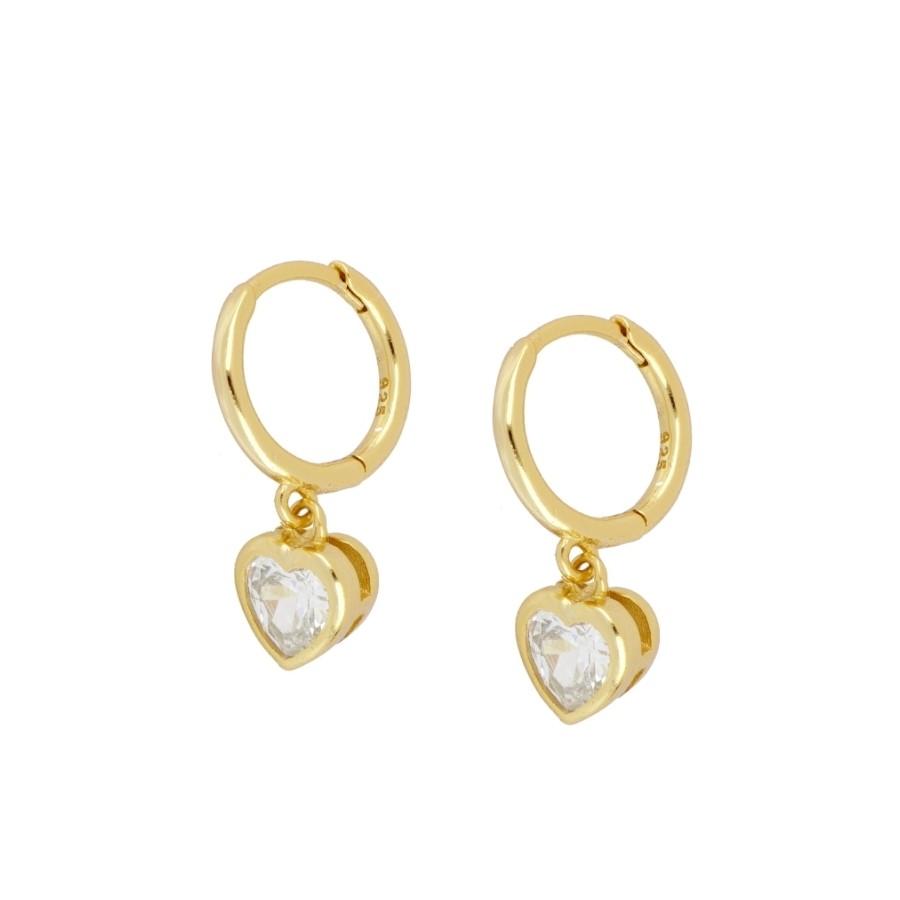 Pendientes Corazón Circonita aro Gold