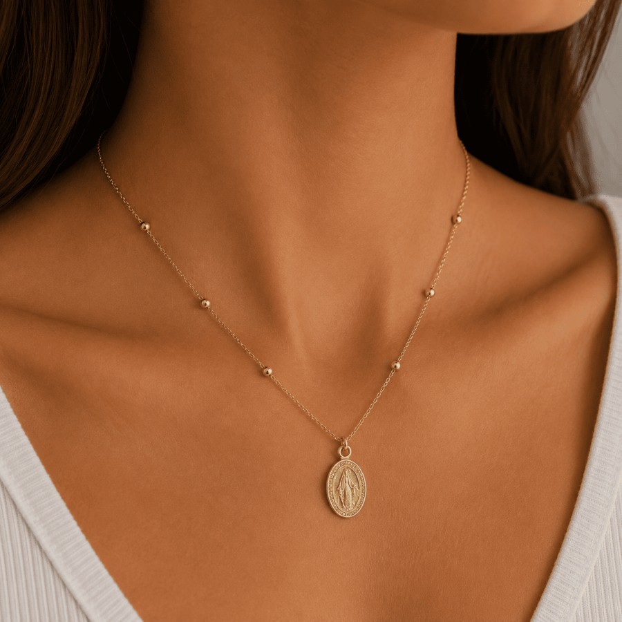 Collar Medalla Milagrosa Gold