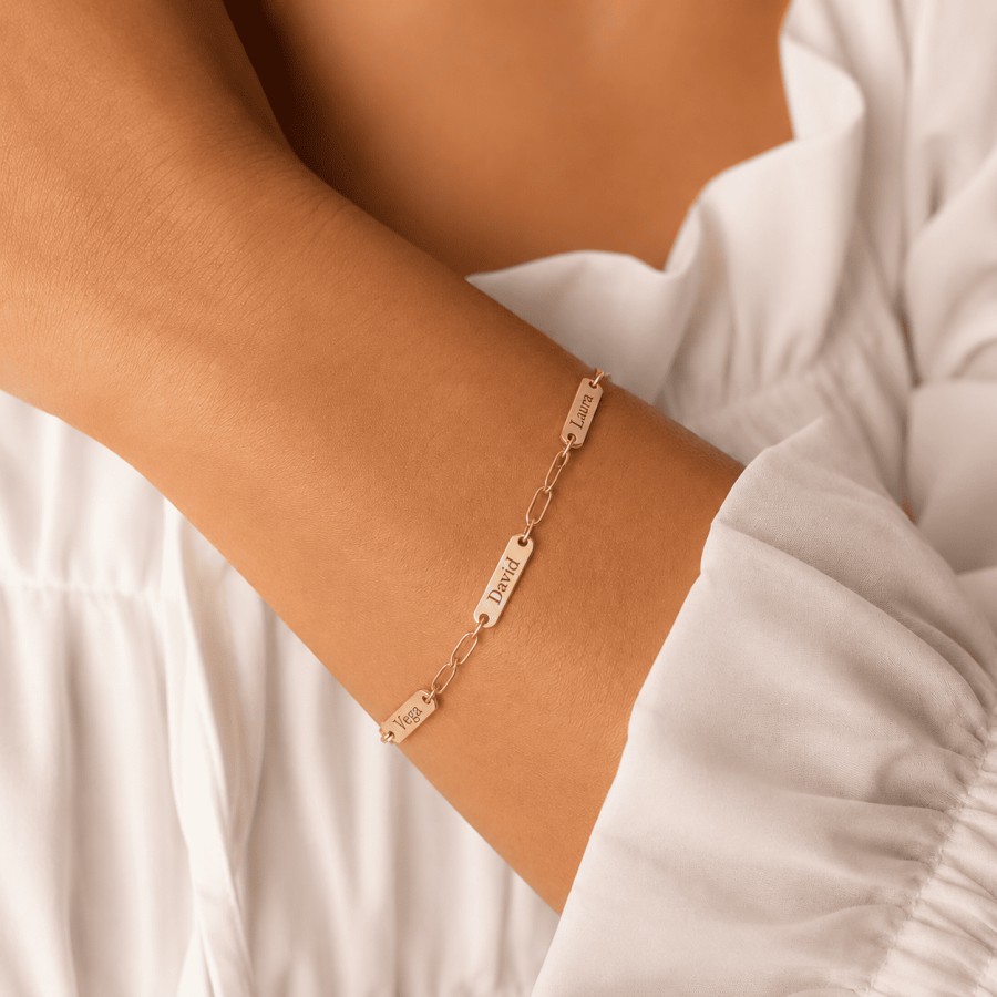 Pulsera Personalizada 3 Nombres Gold