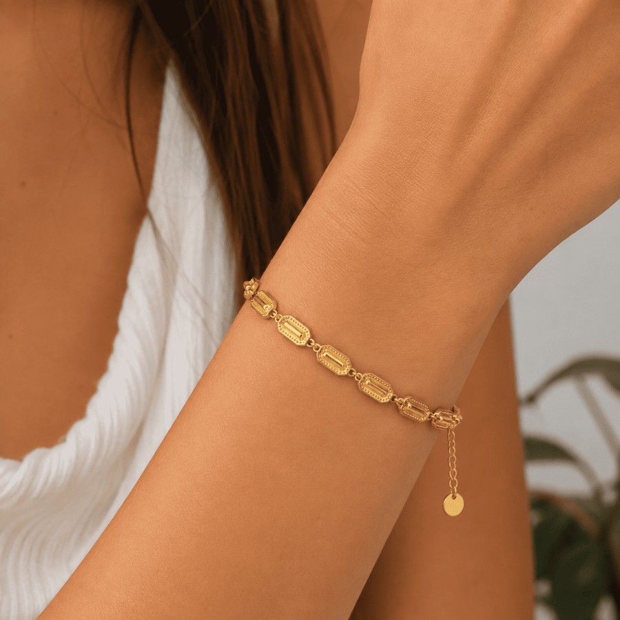 Pulsera Chapitas Ovaladas Gold