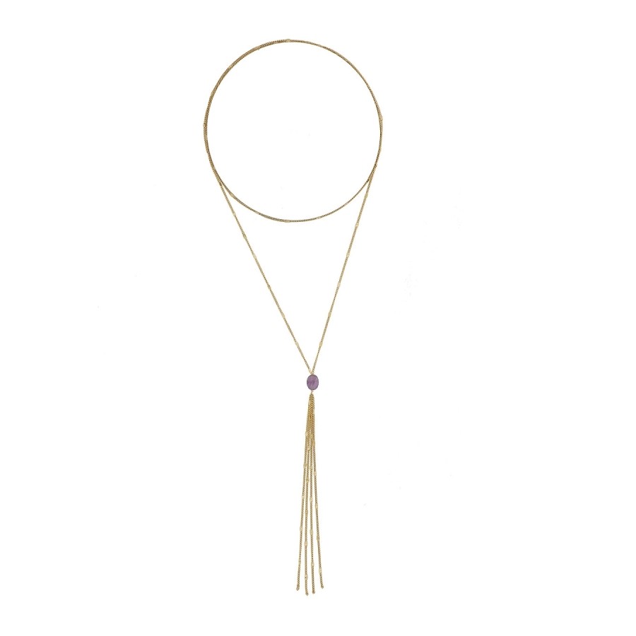 Collar Largo Colores + Piedra natural...