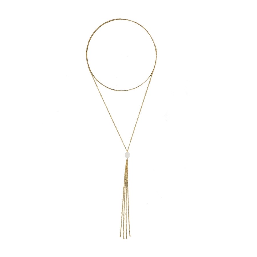 Collar Largo Colores + Piedra natural Gold (Elige tu color)