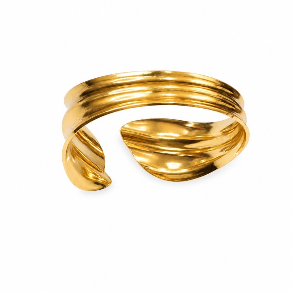 Pulsera Brazalete Hojas Gold