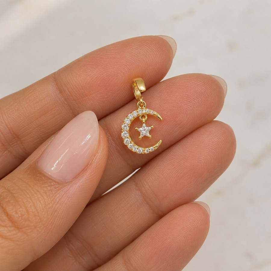 Charm Acoplable Luna & Estrella Gold