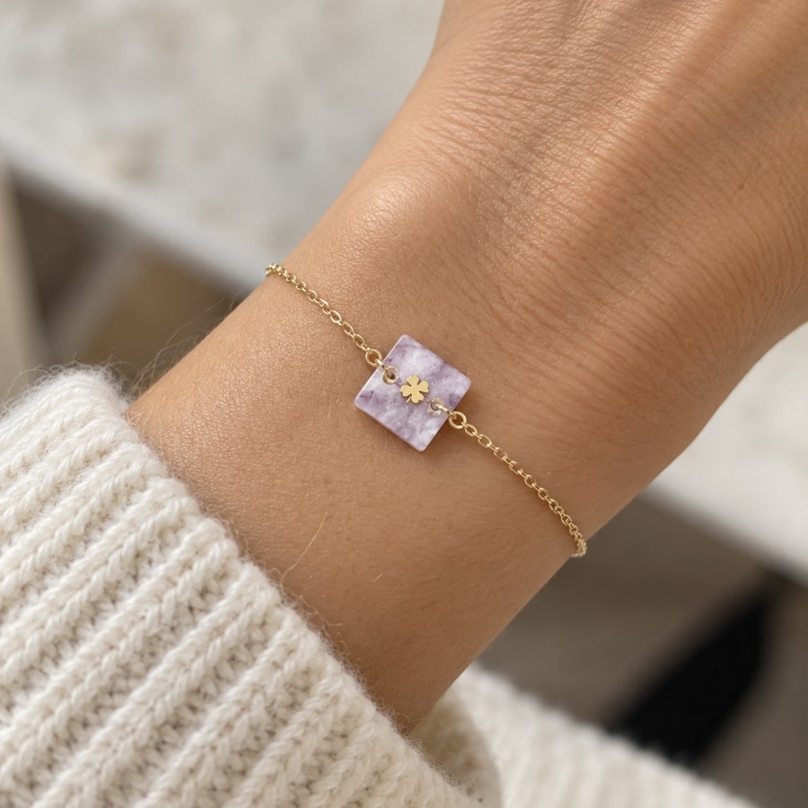 Pulsera Trébol Suerte Gold (Elige tu color)