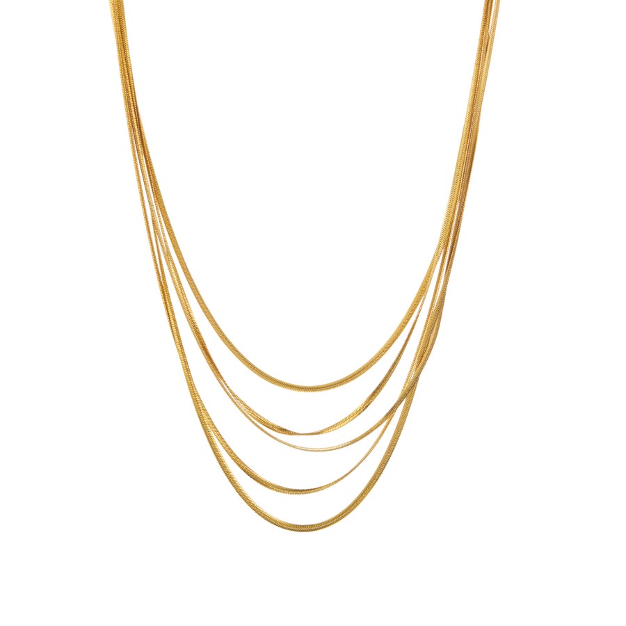 Collar Cinco Collares En Uno Gold