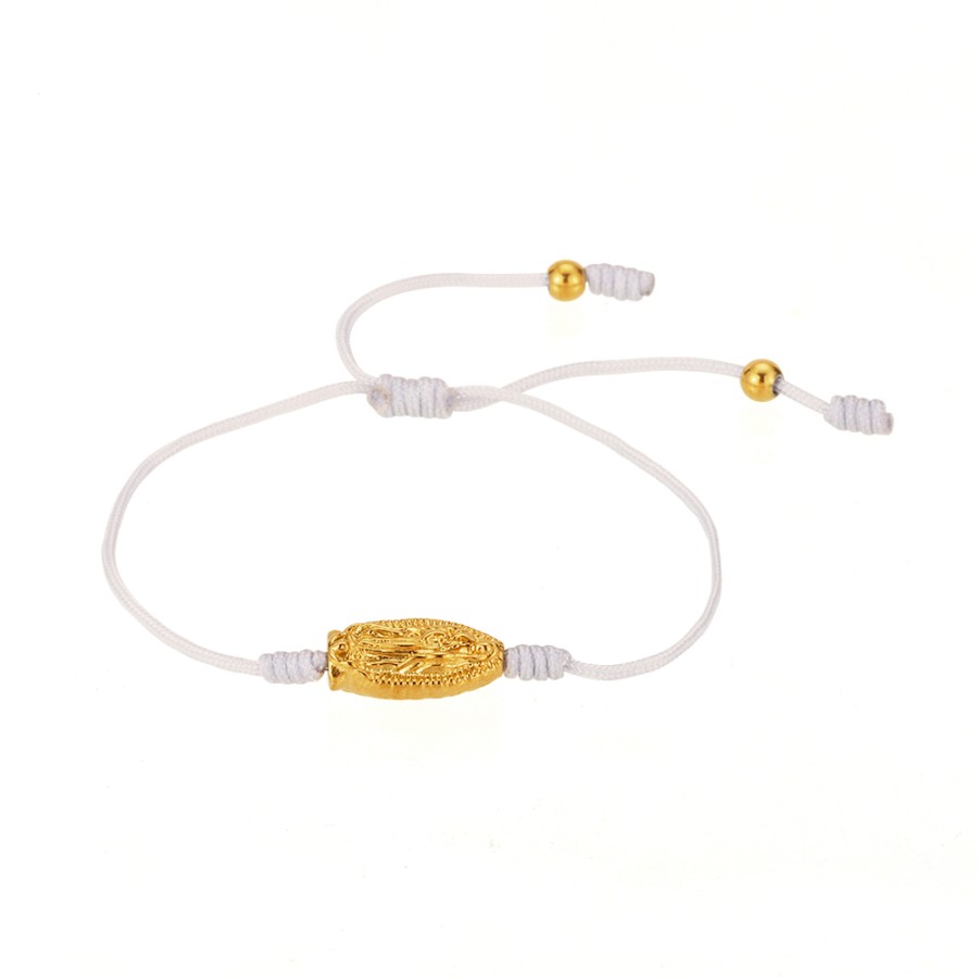 Pulsera Virgen Guadalupe Cordón Gold (Elige tu color)