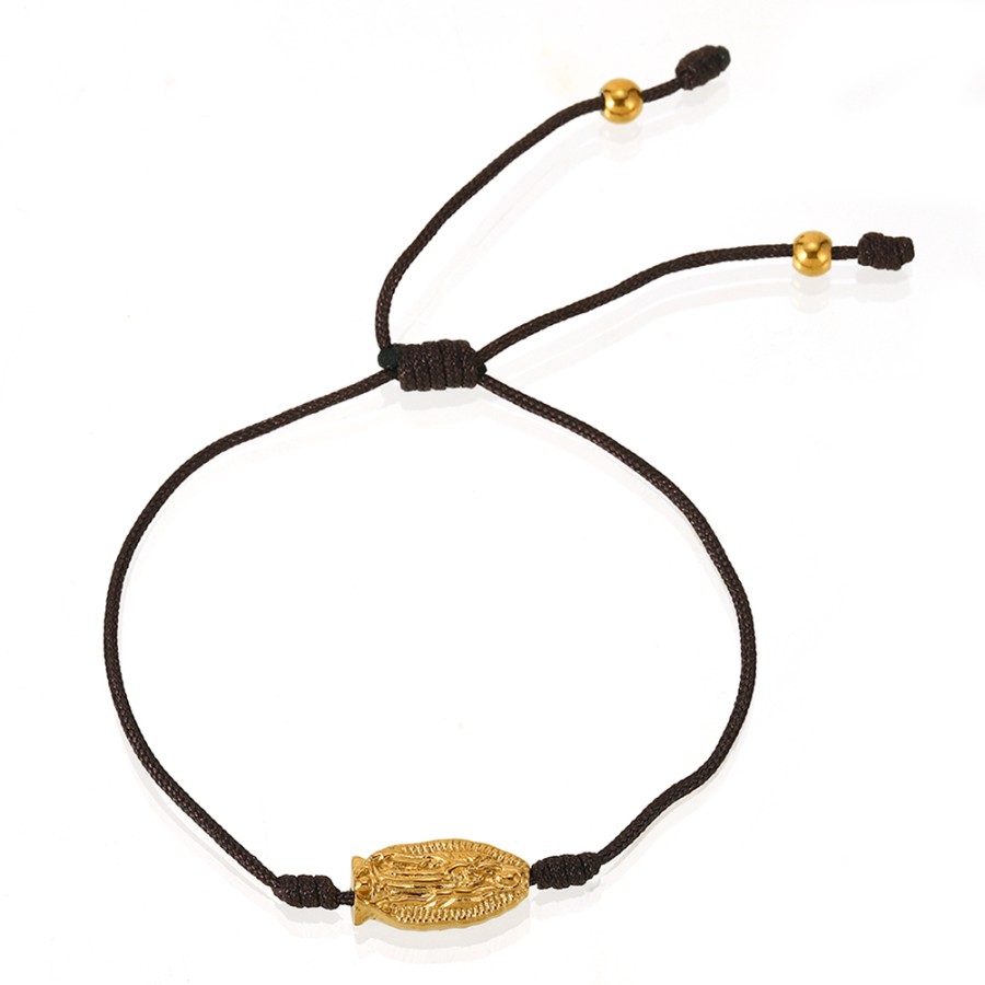 Pulsera Virgen Guadalupe Cordón Gold (Elige tu color)