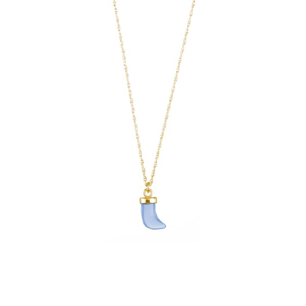 Collar Cuerno Azul Gold
