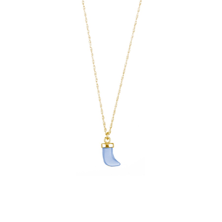 Collar Cuerno Azul Gold
