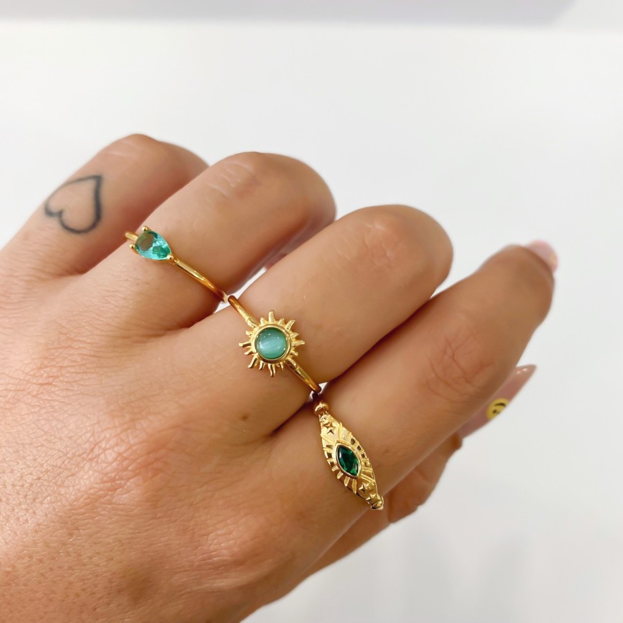 Anillo Slunce Verde Gold